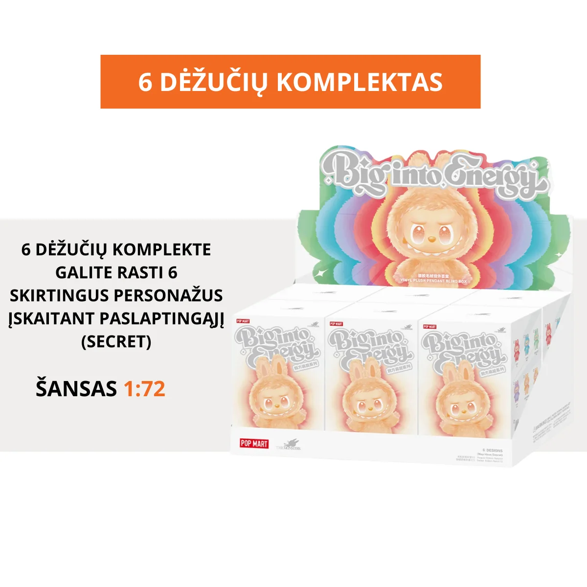 labubu big into energy pakuote 6 vnt