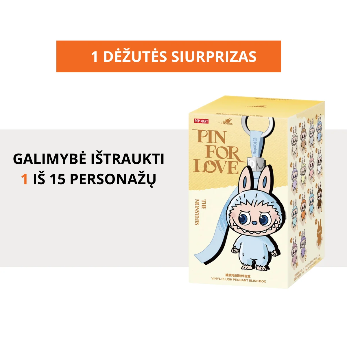 labubu pin for love pakuote 1vnt