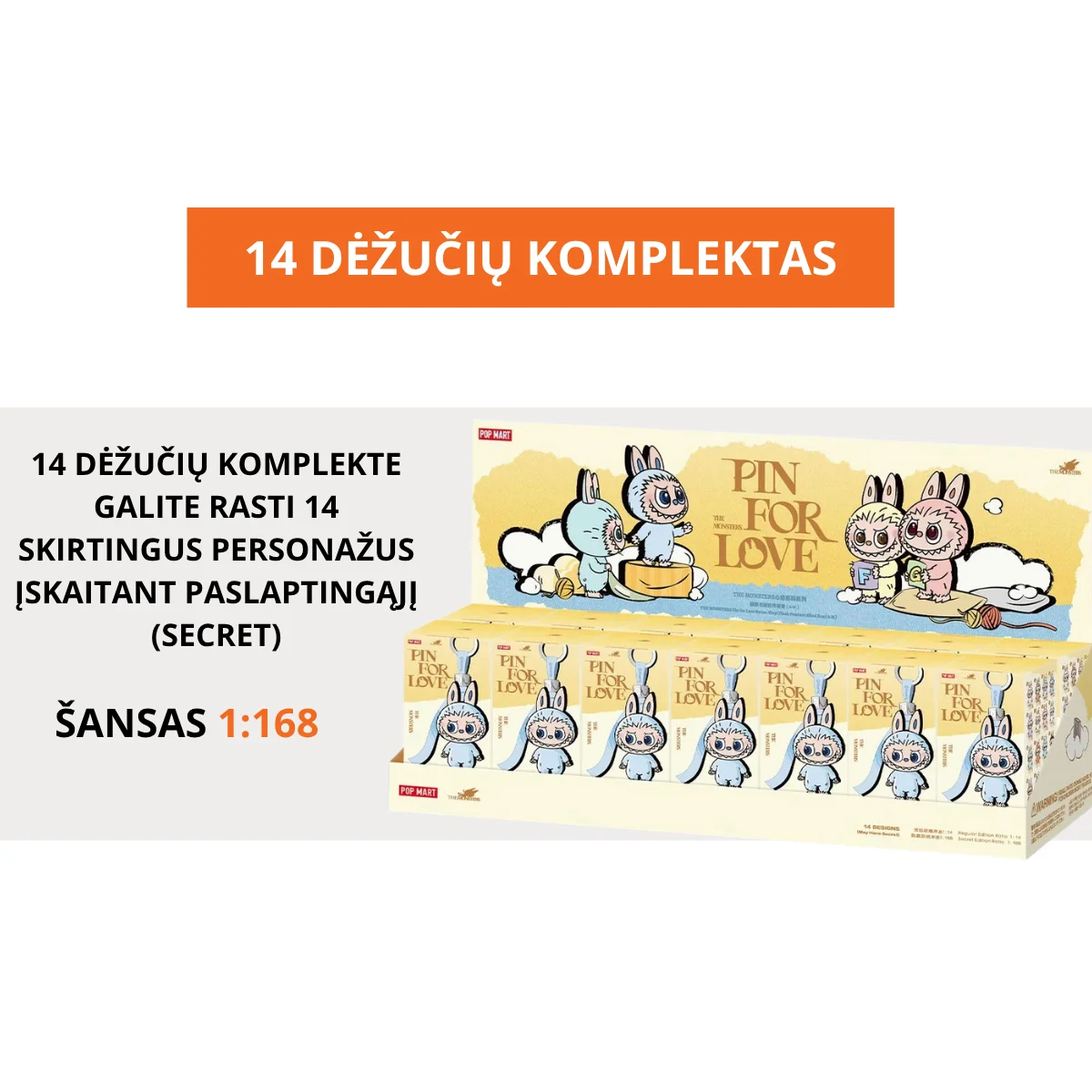 labubu pin for love pakuote 6vnt