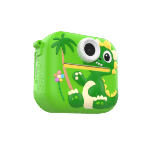 vaikiskas momentinis fotoaparatas zalias dinozauras